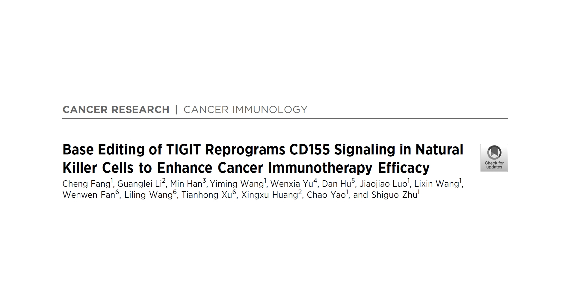 公司中西医结合公司朱诗国团队在抗肿瘤NK细胞药物研发领域取得新突破